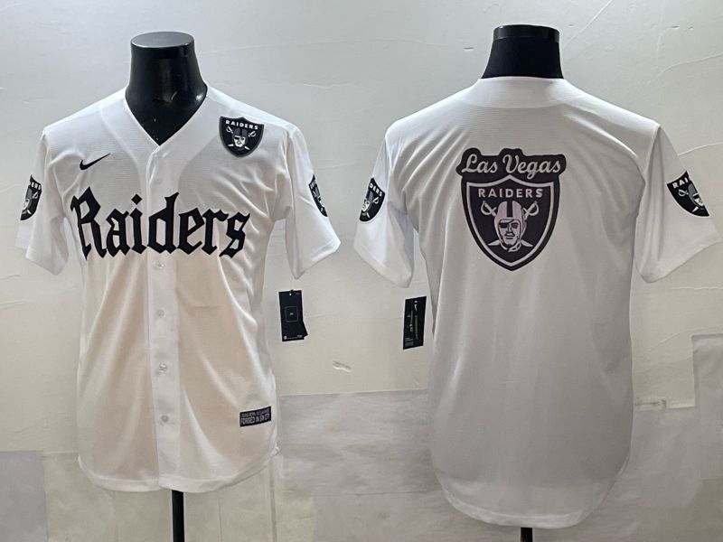 Men 2025 Oakland Raiders Blank white 6th generation Joint Name Nike Limited NFL Jersey style 018->oakland raiders->NFL Jersey